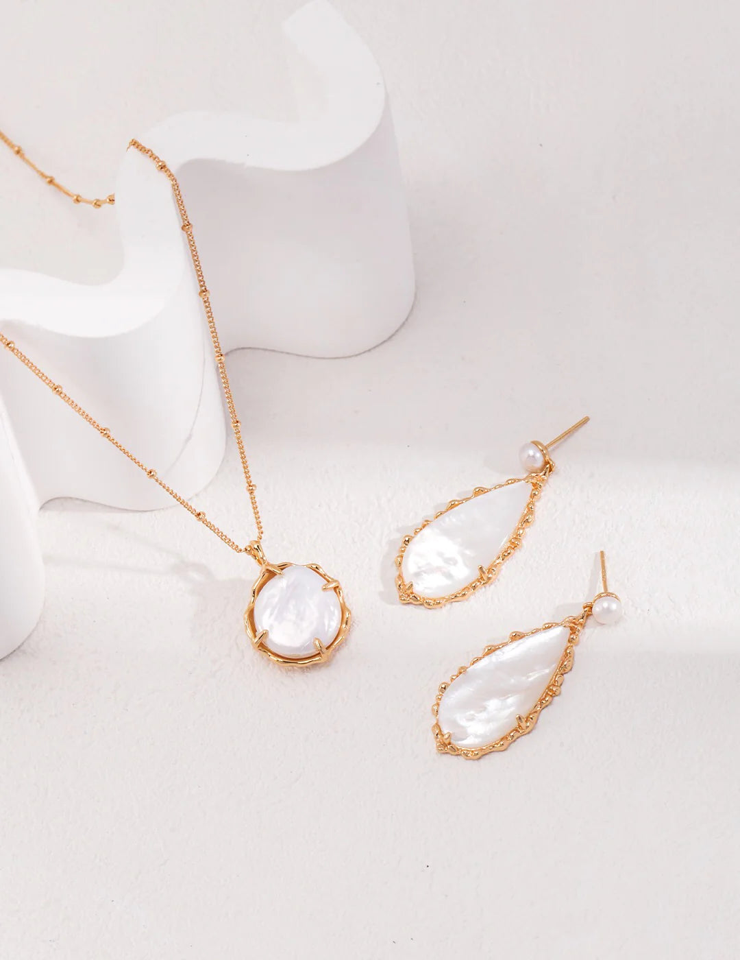 Elegance Pearl and Seashell Drop Earrings