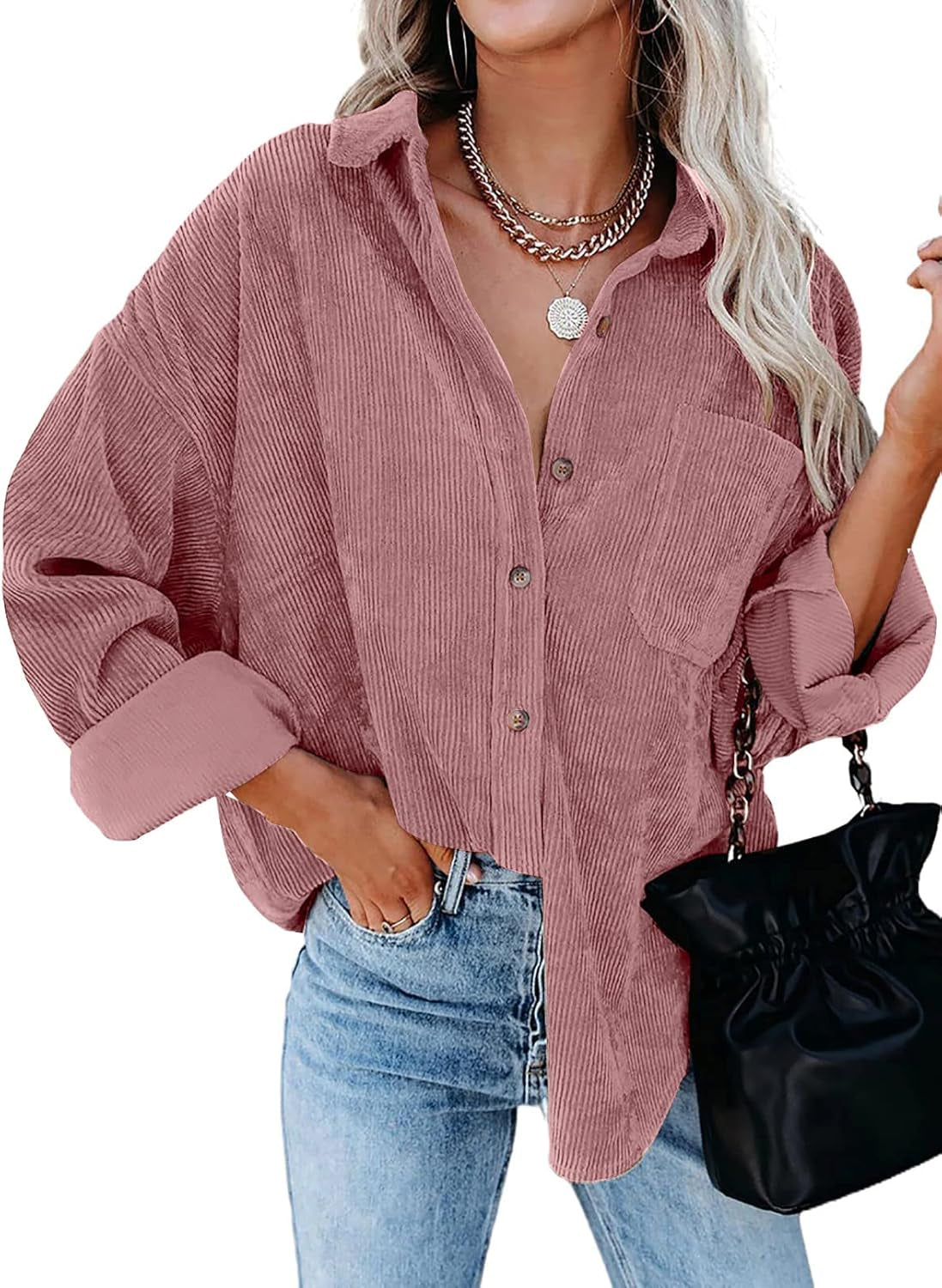 Stunshow Women's Plaid Button-Down Flannel Shacket Long Sleeve Coat Jacket - Trendy 2025 Collection