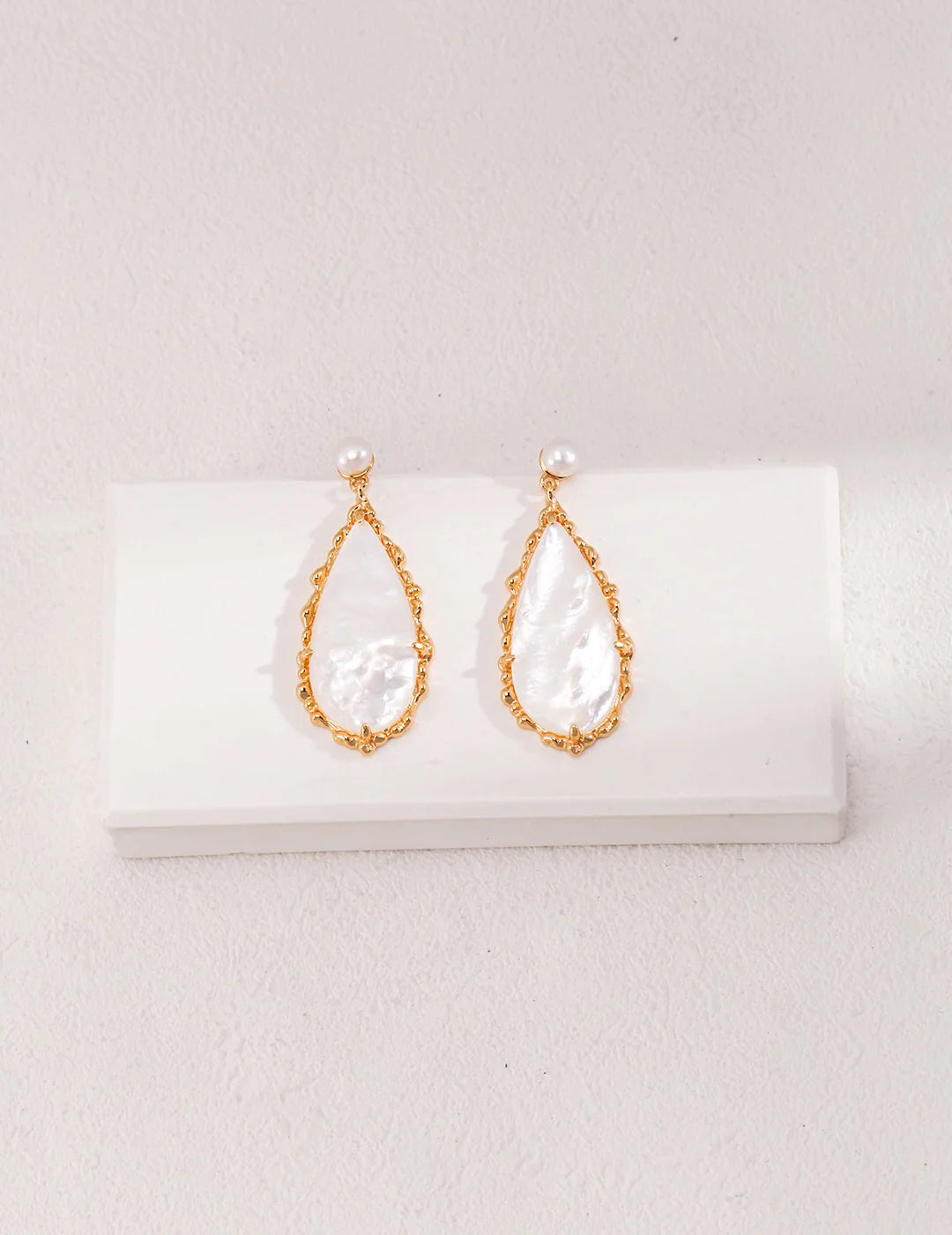 Elegance Pearl and Seashell Drop Earrings