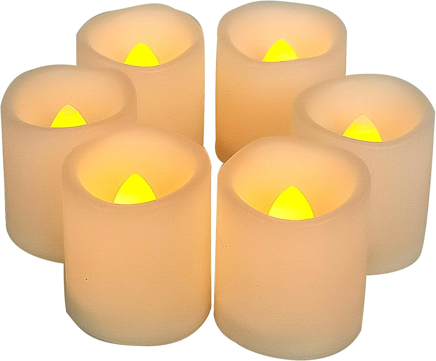 CANDLE CHOICE Battery Operated Flameless Votive Candles Realistic Flickering Fake Electric LED Tea Lights Set Bulk Wedding Party Halloween Christmas Decorations Table Centerpieces Batteries Incl 24PCS
