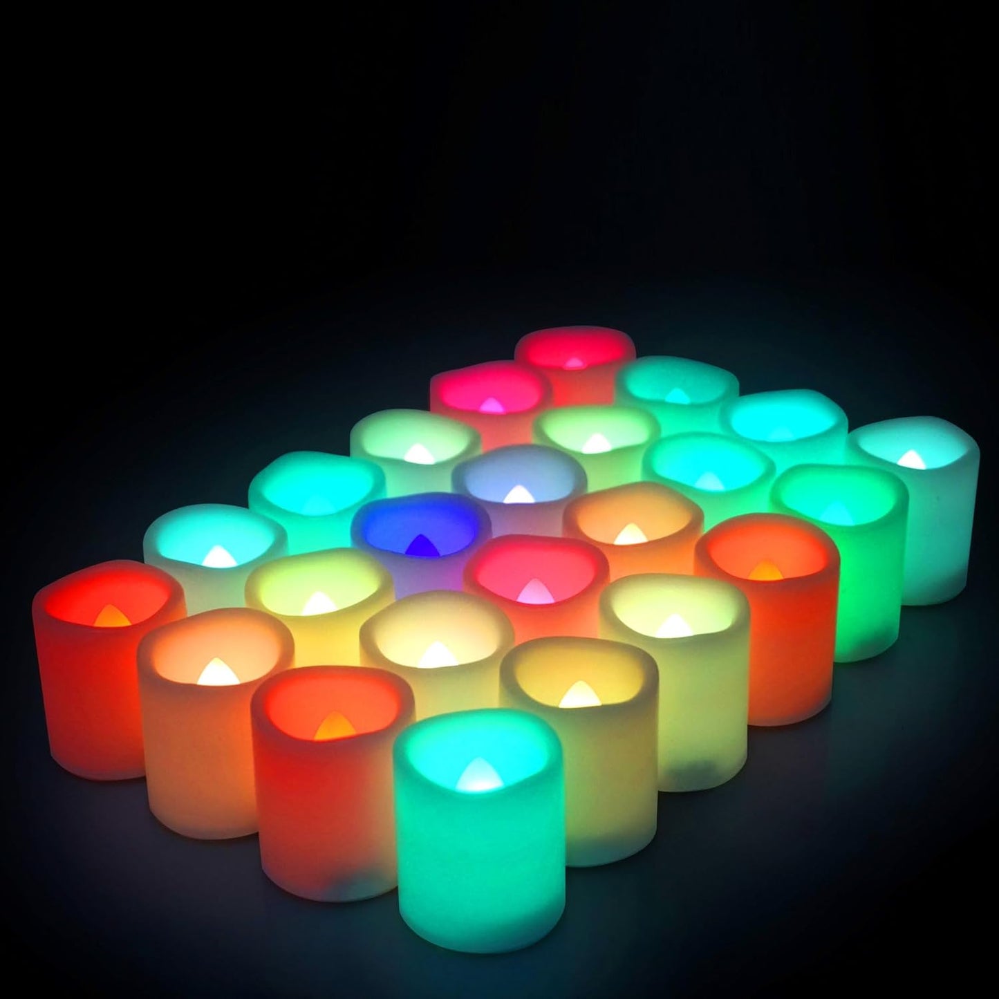 CANDLE CHOICE Battery Operated Flameless Votive Candles Realistic Flickering Fake Electric LED Tea Lights Set Bulk Wedding Party Halloween Christmas Decorations Table Centerpieces Batteries Incl 24PCS