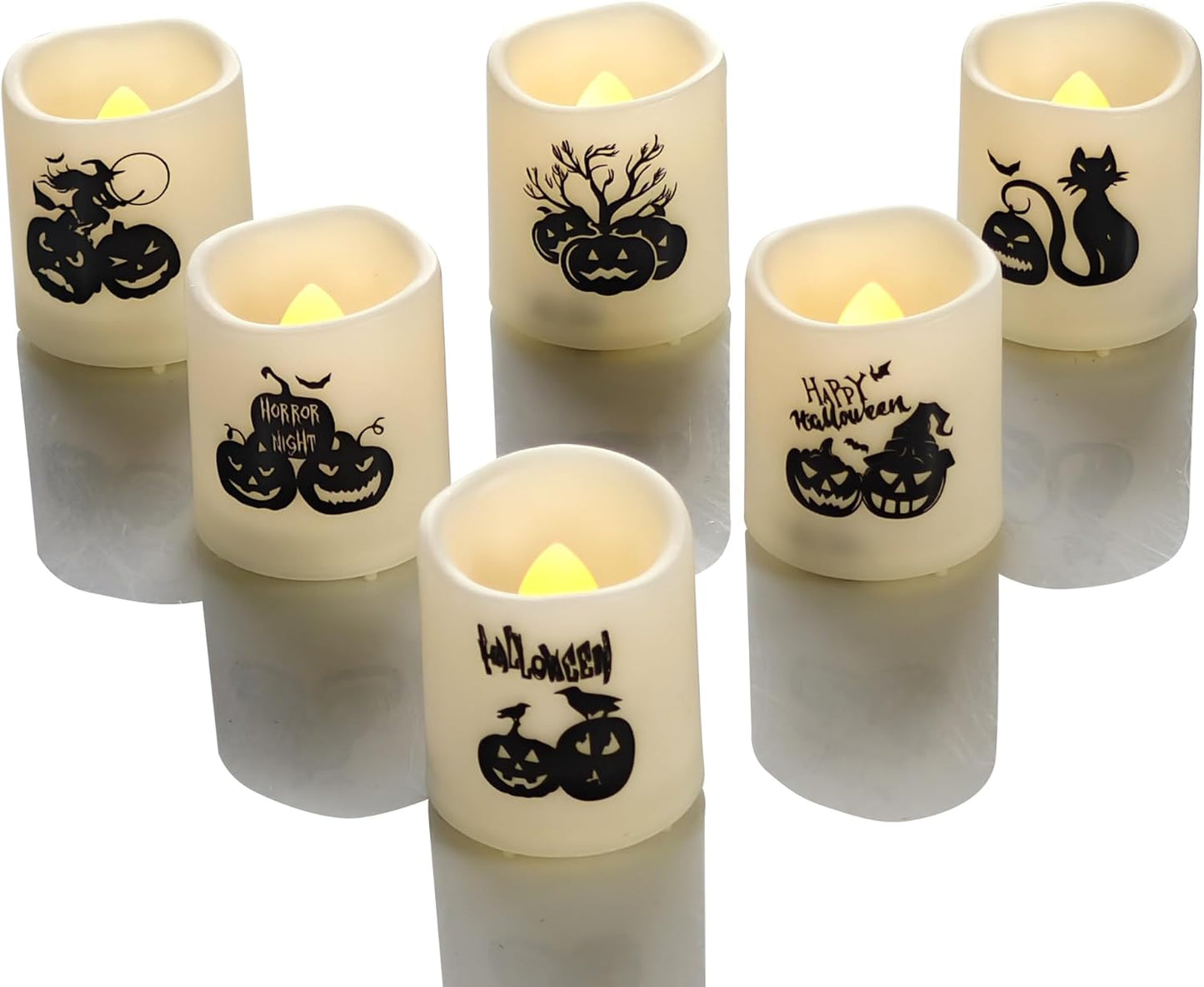CANDLE CHOICE Battery Operated Flameless Votive Candles Realistic Flickering Fake Electric LED Tea Lights Set Bulk Wedding Party Halloween Christmas Decorations Table Centerpieces Batteries Incl 24PCS
