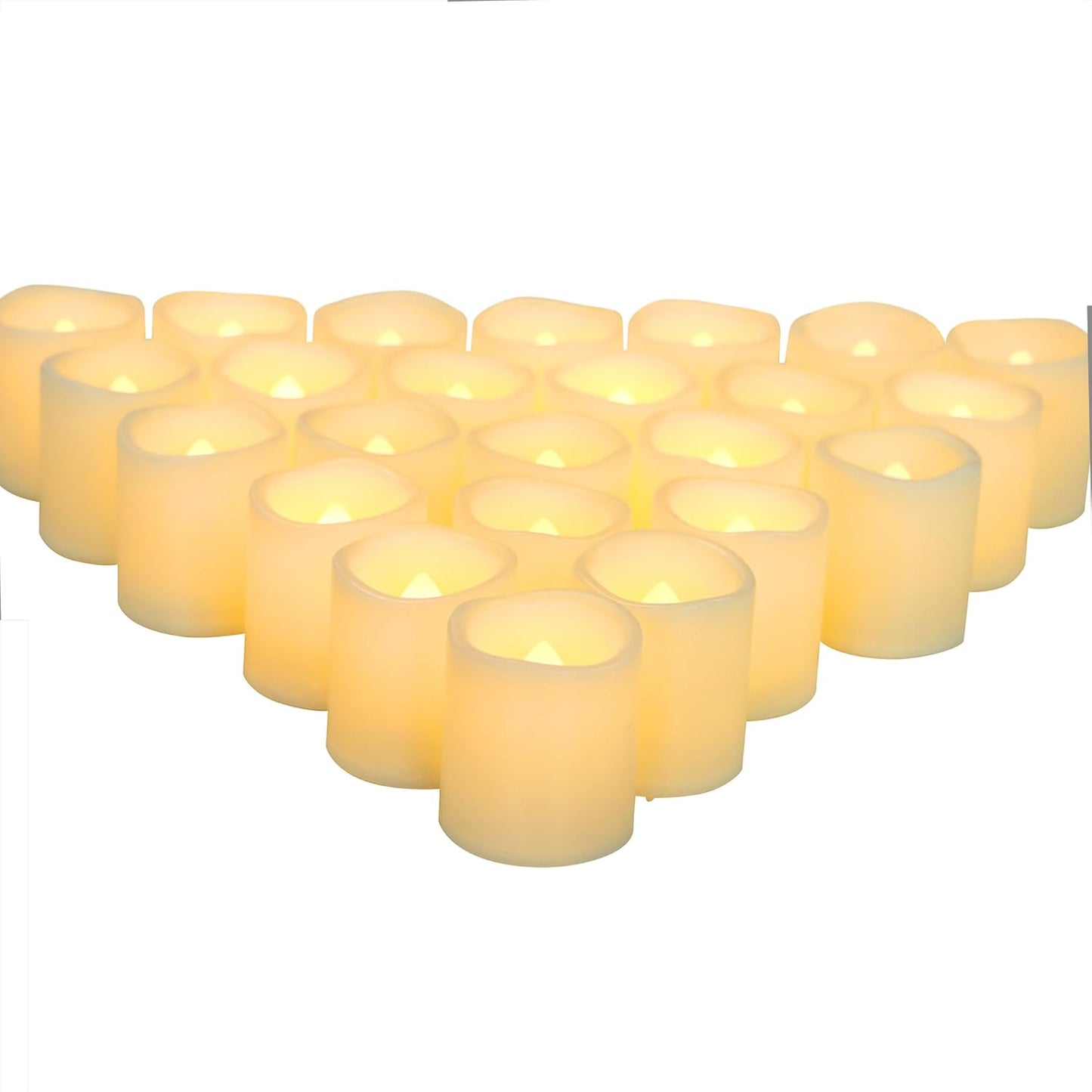CANDLE CHOICE Battery Operated Flameless Votive Candles Realistic Flickering Fake Electric LED Tea Lights Set Bulk Wedding Party Halloween Christmas Decorations Table Centerpieces Batteries Incl 24PCS