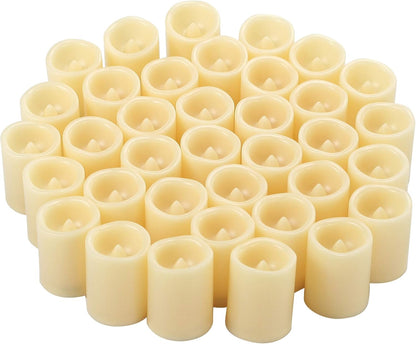 CANDLE CHOICE Battery Operated Flameless Votive Candles Realistic Flickering Fake Electric LED Tea Lights Set Bulk Wedding Party Halloween Christmas Decorations Table Centerpieces Batteries Incl 24PCS