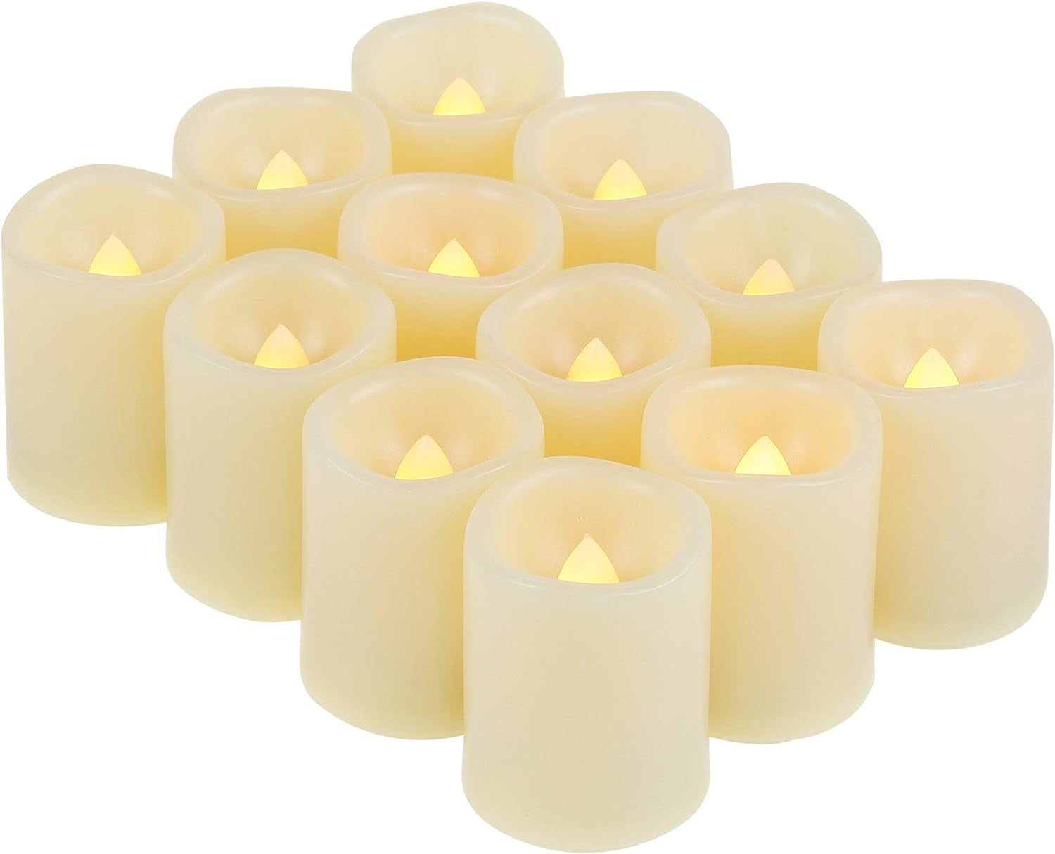 CANDLE CHOICE Battery Operated Flameless Votive Candles Realistic Flickering Fake Electric LED Tea Lights Set Bulk Wedding Party Halloween Christmas Decorations Table Centerpieces Batteries Incl 24PCS