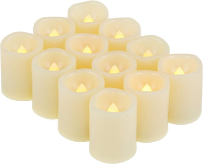 CANDLE CHOICE Battery Operated Flameless Votive Candles Realistic Flickering Fake Electric LED Tea Lights Set Bulk Wedding Party Halloween Christmas Decorations Table Centerpieces Batteries Incl 24PCS
