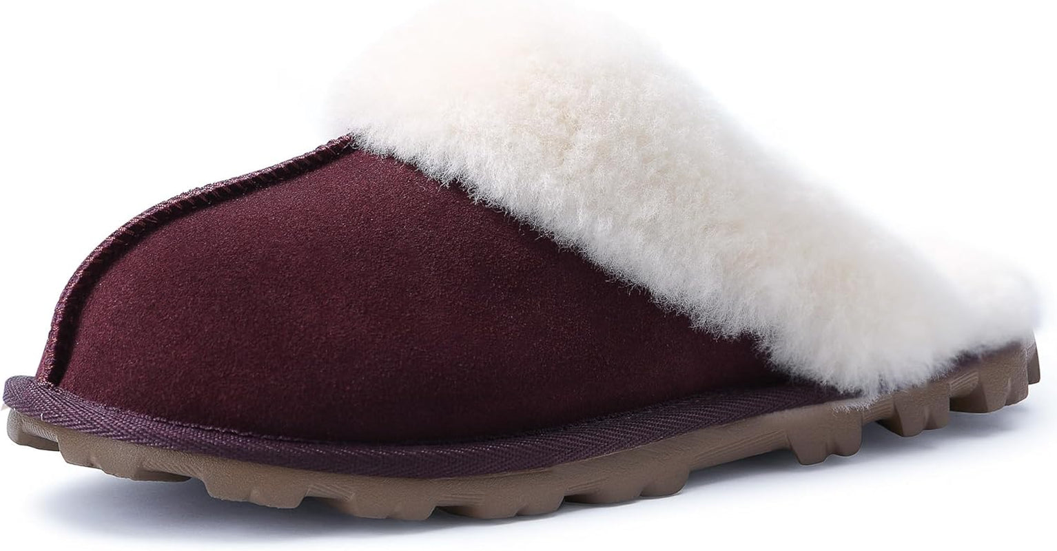 Waysoft Women'S Genuine Australian Sheepskin Slippers, 100% Shearling, 8Mm Memory-Foam, Hard Bottom Slipper