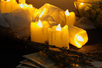 CANDLE CHOICE Battery Operated Flameless Votive Candles Realistic Flickering Fake Electric LED Tea Lights Set Bulk Wedding Party Halloween Christmas Decorations Table Centerpieces Batteries Incl 24PCS