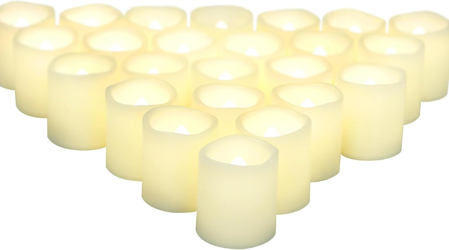CANDLE CHOICE Battery Operated Flameless Votive Candles Realistic Flickering Fake Electric LED Tea Lights Set Bulk Wedding Party Halloween Christmas Decorations Table Centerpieces Batteries Incl 24PCS