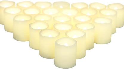 CANDLE CHOICE Battery Operated Flameless Votive Candles Realistic Flickering Fake Electric LED Tea Lights Set Bulk Wedding Party Halloween Christmas Decorations Table Centerpieces Batteries Incl 24PCS
