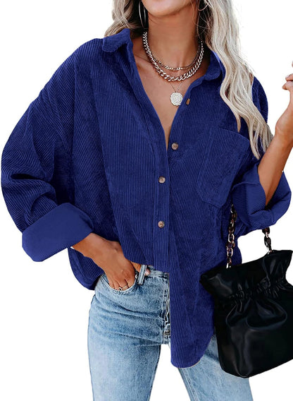 Stunshow Women's Plaid Button-Down Flannel Shacket Long Sleeve Coat Jacket - Trendy 2025 Collection