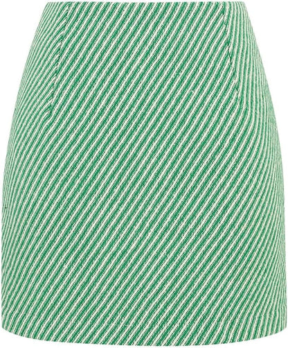 Kinghua Women's High-Waisted Wool Plaid Mini Pencil Skirt for Fall and Winter