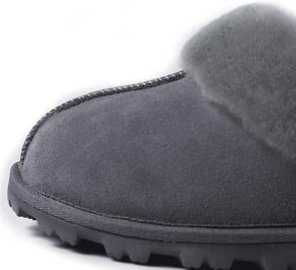 Waysoft Women'S Genuine Australian Sheepskin Slippers, 100% Shearling, 8Mm Memory-Foam, Hard Bottom Slipper