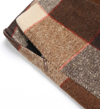Kinghua Women's High-Waisted Wool Plaid Mini Pencil Skirt for Fall and Winter