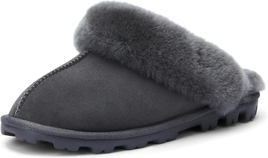 Waysoft Women'S Genuine Australian Sheepskin Slippers, 100% Shearling, 8Mm Memory-Foam, Hard Bottom Slipper