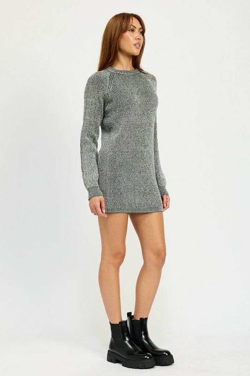 MOCK NECK MINI RIB DRESS