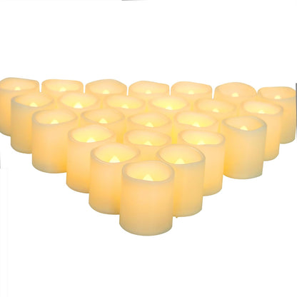 CANDLE CHOICE Battery Operated Flameless Votive Candles Realistic Flickering Fake Electric LED Tea Lights Set Bulk Wedding Party Halloween Christmas Decorations Table Centerpieces Batteries Incl 24PCS